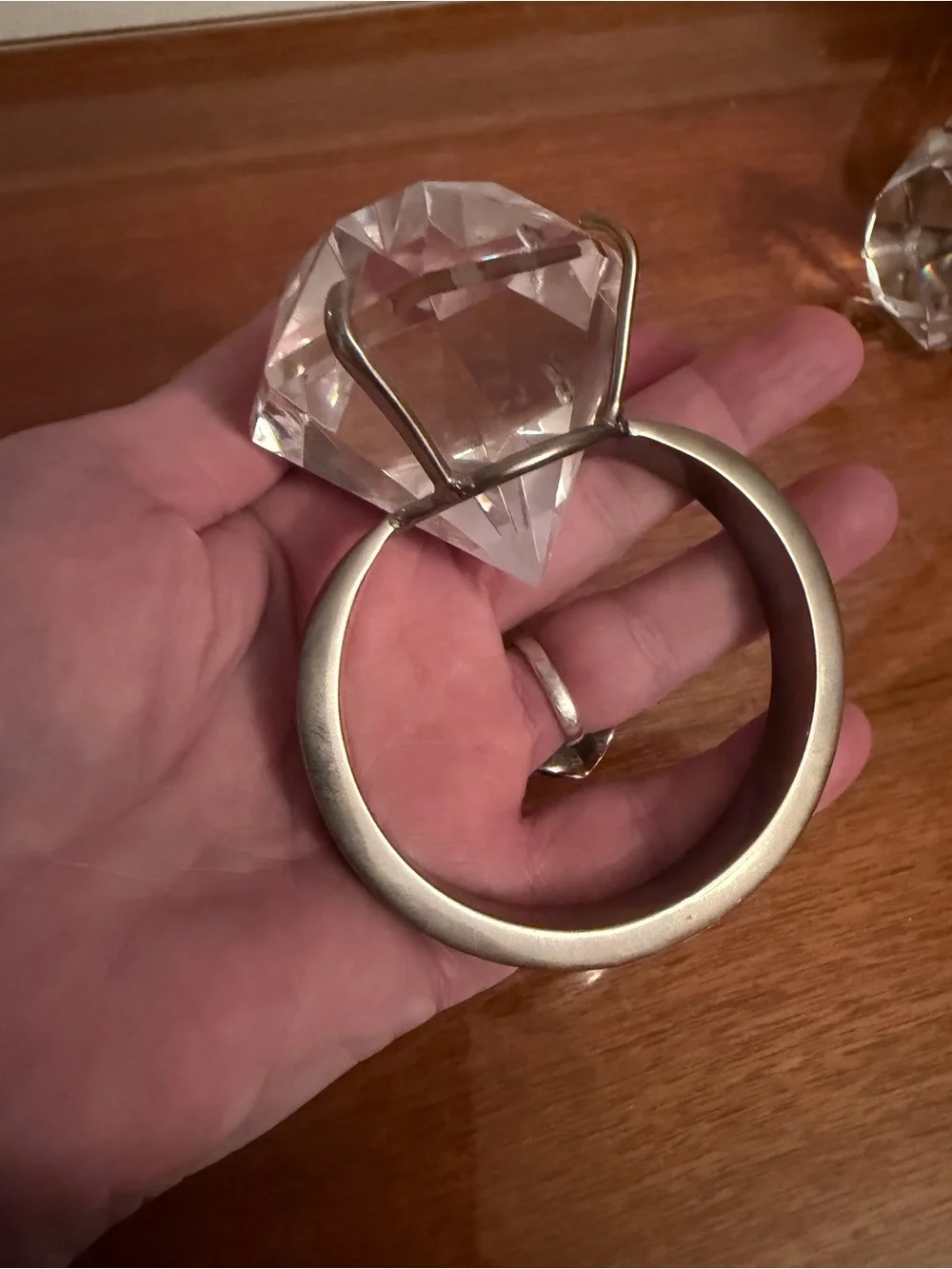 Clear Crystal-Accent Napkin Rings — Set of 3